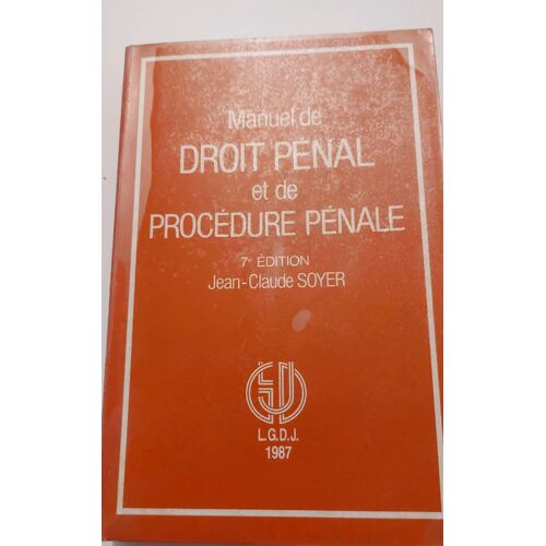 Manuel Du Droit Pénal Et De Procédure Pénale