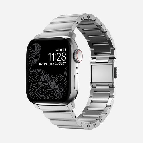 Nomad Steel Band Bande Argent Acier inoxydable pour Apple 41mm / 42mm