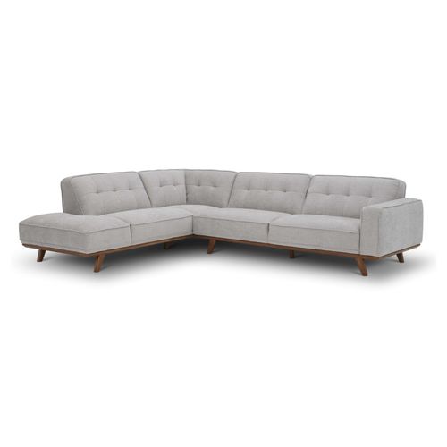 Canapé d'angle design en tissu gris 5-6 places YORK