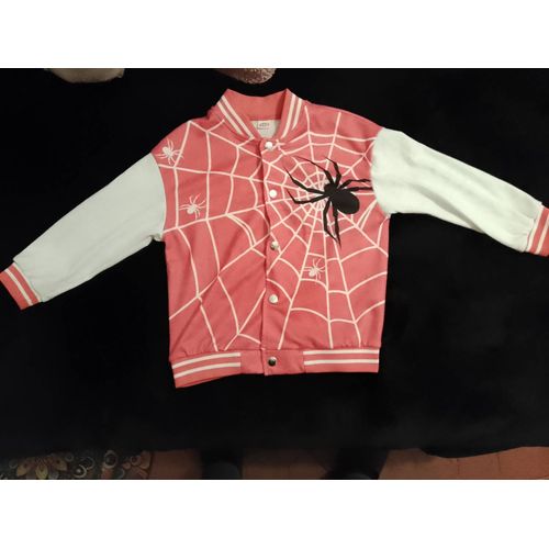 Gilet Boutonné Rouge/Blanc Motif Noir 6 Ans.
