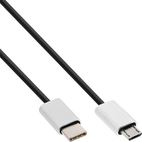 InLine 35846 câble USB USB 2.0 0,5 m USB C Micro-USB B Noir