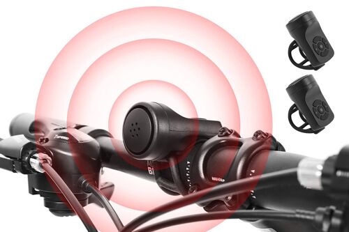 Kit De 2 Klaxons De Vélo De 120 Db Avec Alarme De Guidon, Chargement Usb Et Résistance À L'eau.