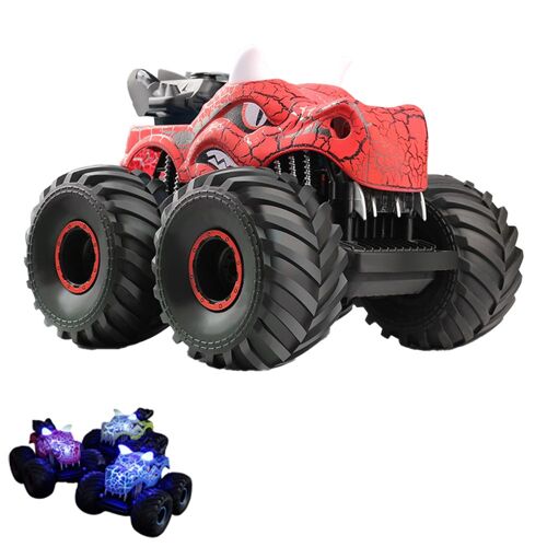 Voiture acrobatique dinosaure télécommandée à 360° avec lumières et jets d'eau