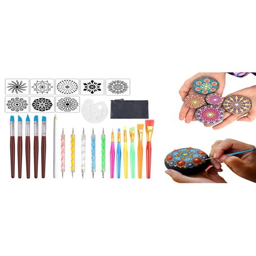 Ensemble De 27 Outils À Pointiller Pour Mandalas, Idéal Pour Peindre Des Galets Et Réaliser Des Projets Artistiques.