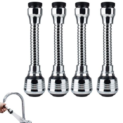 Lot de 4 rallonges flexibles pour douchette de robinet, rotation à 360°, connecteur pour aérateur de robinet de cuisine