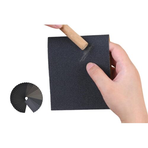 42 feuilles de papier de verre pour ponçage à sec et à l'eau, en carbure de silicium noir, 23 x 9,3 cm, adaptées au bois et à l'automobile.