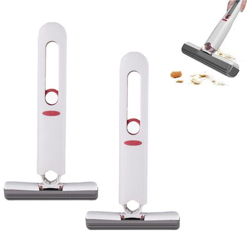 Lot de 2 mini balais à essorage automatique pour le nettoyage des vitres et des surfaces, outil de bureau portable pour une utilisation domestique