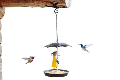 Mangeoire À Oiseaux Suspendue Avec Parapluie, Motif Fille, Pour La Décoration De Jardin Extérieur