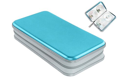 Étui de rangement pour 80 CD, idéal pour la voiture et la maison - Bleu ciel