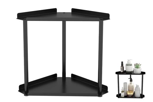 Étagère De Rangement Métallique À 2 Niveaux Pour Produits De Soin Et Parfums - Noir