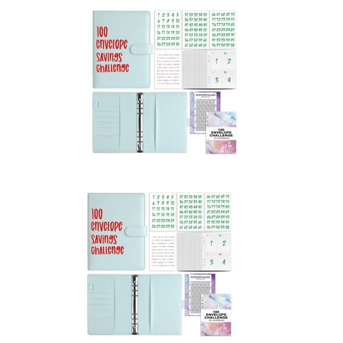Lot De 2 Classeurs À Enveloppes Pour Planificateur De Budget Avec 200 Emplacements Pour Fiches, Idéal Pour Relever Le Défi De L'épargne.
