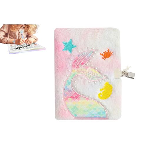 Journal Intime Sirène Tie-Dye Avec Cadenas Et Clé Pour Filles - 80 Pages En Peluche