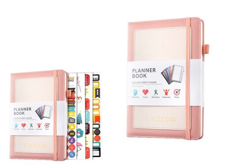 Agenda Hebdomadaire Et Mensuel A5 2024, Carnet À Spirale Avec Autocollants