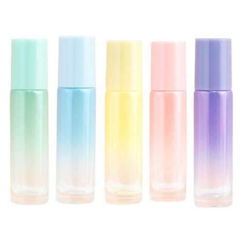 Flacons Roll-On En Verre De 10 Ml Avec Bille En Acier Inoxydable - Lot De 5 Pour Huiles Essentielles Et Parfums 
