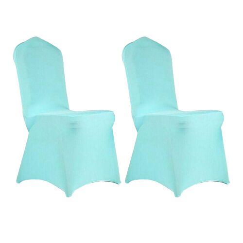 Lot de 2 housses de chaise extensibles vertes pour mariages et événements, compatibles avec la plupart des chaises de banquet, en spandex réutilisable.