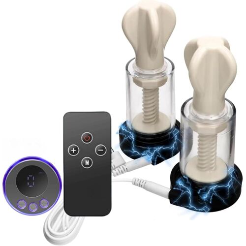 Kalanka-Électrostimulation Ventouse De Mamelon Extreme Sm Bondage Set Ventouse De Téton Pour L¿Électro-Stimulation, Sex Toys Avec Hôte Et Télécommande Jouet Sexuel Pour Femmes Et Hommes