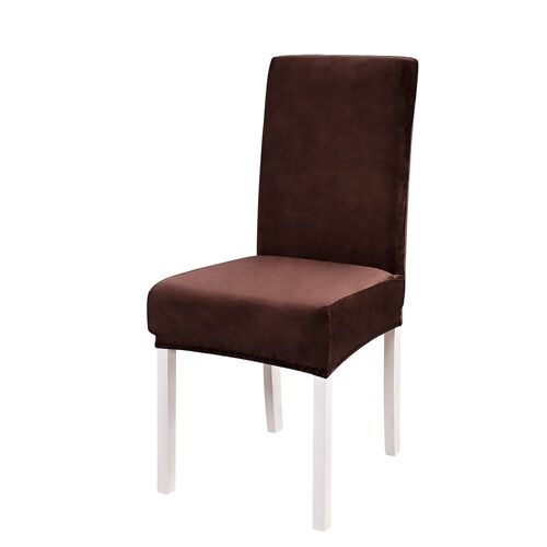 Housse de chaise en velours lavable pour chaises de salle à manger - Couleur café, convient aux chaises de 45 à 60 cm de hauteur et de 40 à 50 cm de largeur et de profondeur.