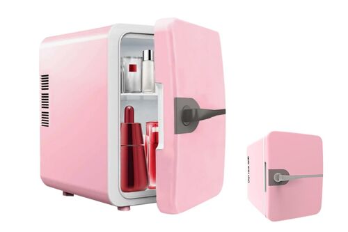 Mini-frigo portable 6L 12V pour boissons et produits de beauté - Rose