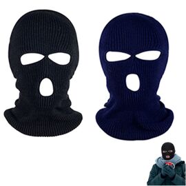 Masque De Ski Intégral À 3 Trous - Lot De 2 Pour Activités De Plein Air - Respirant Et Extensible - Taille Unique