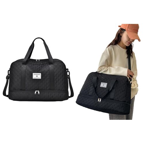 Sac de voyage grande capacité avec bandoulière et possibilité de le porter en travers du corps - Noir