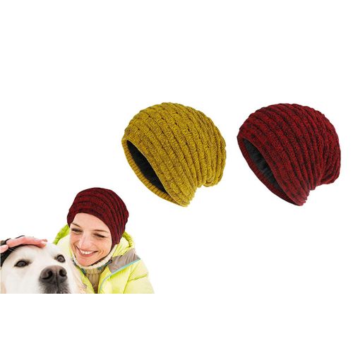 Lot De 2 Bonnets Slouchy Unisexes Doublés Polaire - Rouge Et Jaune