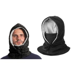 Cagoule Polaire Coupe-Vent À Capuche Pour Homme - Noire