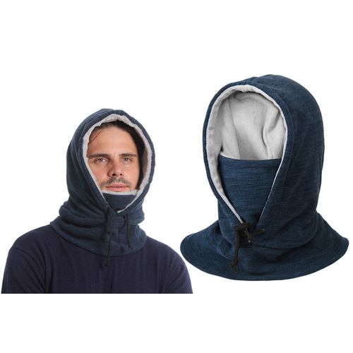 Cagoule Polaire Coupe-Vent À Capuche Pour Homme - Bleu Foncé