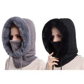 Lot De 2 Cache-Cou, Bonnet, Cagoule, Écharpe Intégrale Pour Activités Extérieures Par Temps Froid