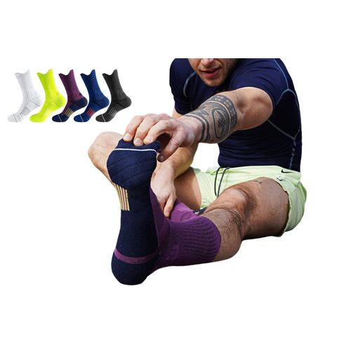 Chaussettes Montantes Rembourrées Pour La Course, La Randonnée Et Le Basketball - 5 Paires