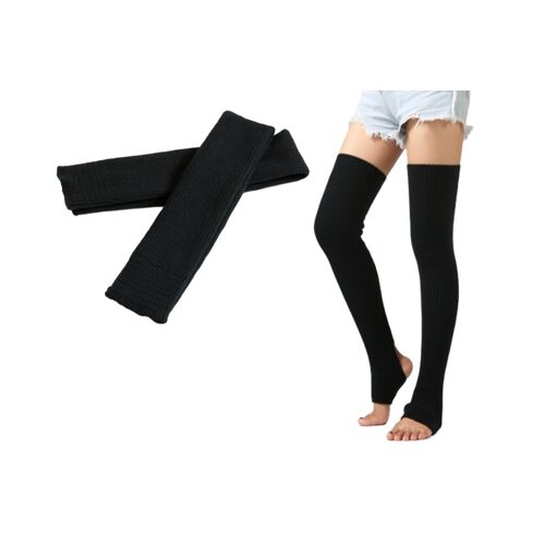 Chaussettes Hautes Extra Longues Pour Femmes, Montantes Jusqu'au-Dessus Du Genou, Guêtres - Noires
