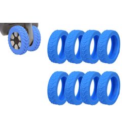 Housses de roues de valise en silicone - Lot de 8, antibruit, compatibles avec les roues de 5 à 7,5 cm