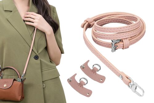 Bandoulière réglable en cuir PU pour sac Longchamp Mini - Rose clair