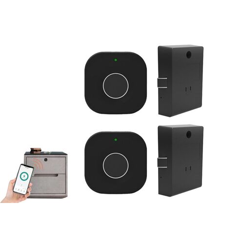 Lot de 2 verrous de sécurité Bluetooth à empreinte digitale pour armoires, avec clé USB et application de contrôle, pour une sécurité optimale des tiroirs.