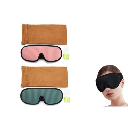 Ensemble De Masque De Sommeil 3d Avec Bouchons D'oreilles Et Pochettes De Rangement Pour Les Voyages Et La Détente 