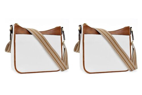Lot de 2 sacs bandoulière en cuir PU pour femmes, avec bandoulière réglable et plusieurs poches