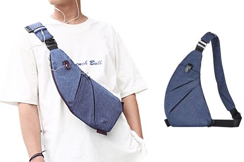 Sac bandoulière antivol pour les voyages et le sport - Bleu