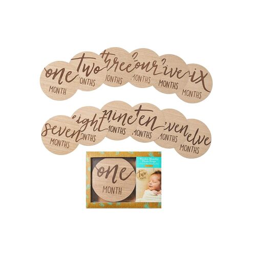 12 cartes en bois pour étapes importantes de la croissance des enfants - Accessoires photo pour annoncer chaque mois la progression de l'enfant