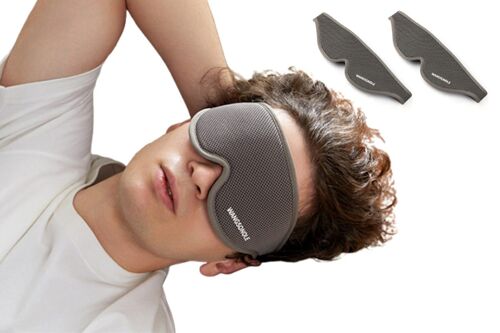 Masque De Sommeil De Voyage Avec Coussinets Oculaires Ajustables Et Sangles Latérales, Mousse À Mémoire De Forme, Conception Occultante 