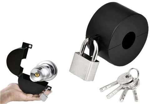 Dispositif de verrouillage de poignée de porte avec cadenas pour la sécurité et la prévention des accès