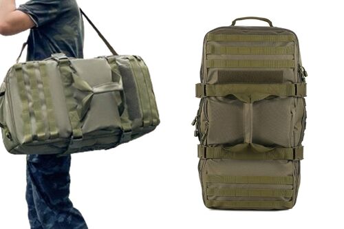 Sac À Dos Tactique Militaire 3 En 1 De 75 L, Sac De Voyage, Sac Messager - Vert