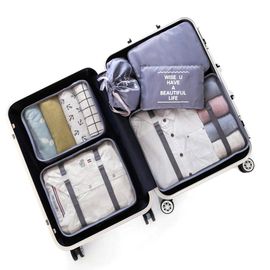 Ensemble de 6 sacs de rangement de voyage - Gris, imperméables, pliables, organisateurs multifonctionnels pour valise