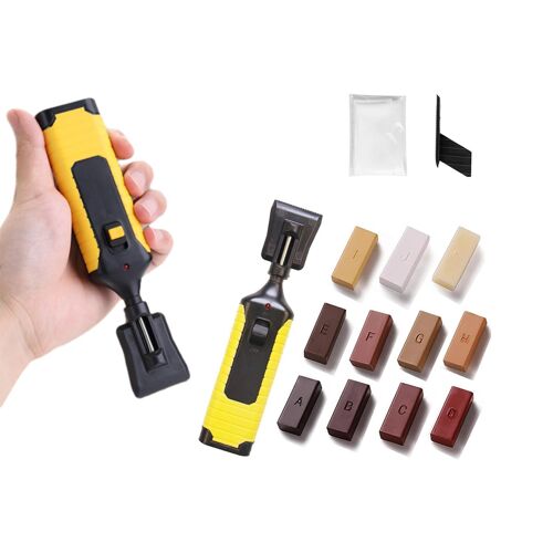 Kit de réparation pour sols stratifiés avec bâtonnets de cire et outil chauffant pour réparer les rayures sur les meubles