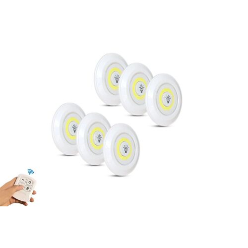 Lot de 6 lampes LED sans fil pour meubles avec télécommande, minuterie et luminosité réglable