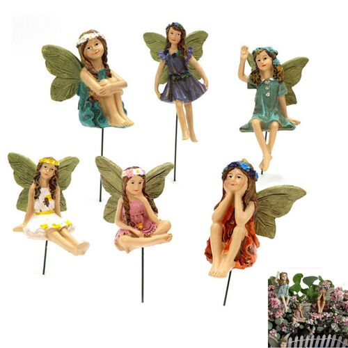 Lot de 6 figurines de fées miniatures pour la décoration de jardin et de plantes en pot