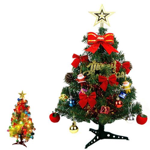 Sapin de Noël artificiel miniature de 30 cm avec lumières LED et décorations pour la décoration de table