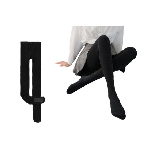 Leggings Thermiques Taille Haute Pour Femme - Collants Stretch Coupe Slim - Noir