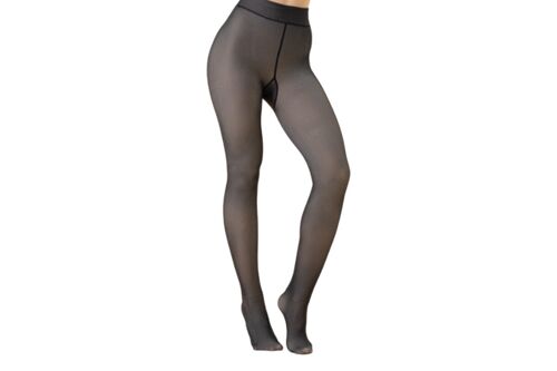 Collants Transparents Doublés Polaire Pour Femme - Collants D'hiver - Noirs