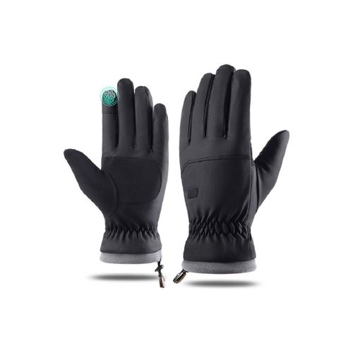 Gants Thermiques D'hiver Pour Écrans Tactiles - Coupe-Vent, Déperlants, Antidérapants, Doublés Polaire, Noirs