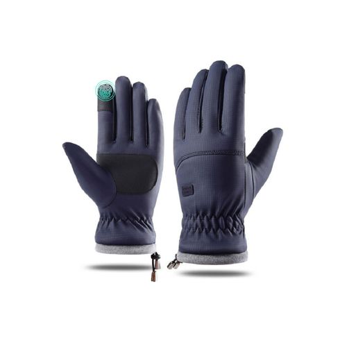 Gants Thermiques D'hiver Pour Écrans Tactiles - Coupe-Vent, Déperlants, Antidérapants, Doublés Polaire - Bleus