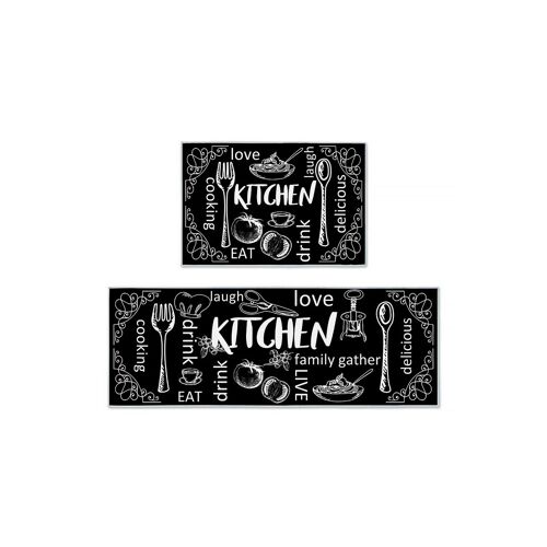 Ensemble De Tapis De Cuisine Imperméables - Tapis De Couloir En Cuir Pvc, Antidérapant, Facile À Nettoyer, 2 Pièces, Tailles Variées